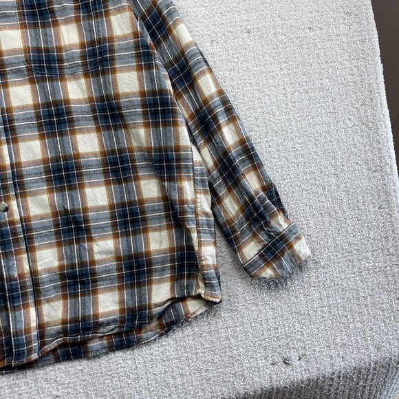 Red Head Brand Co Flannel Shirt Mens XL Plaid Blue / White Long Sleeve Button - Picture 6 of 14